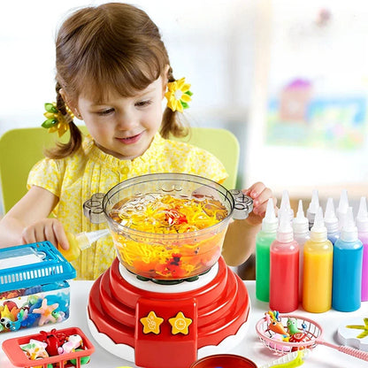 Girl enjoying Hot Pot Pretend Cooking Playset