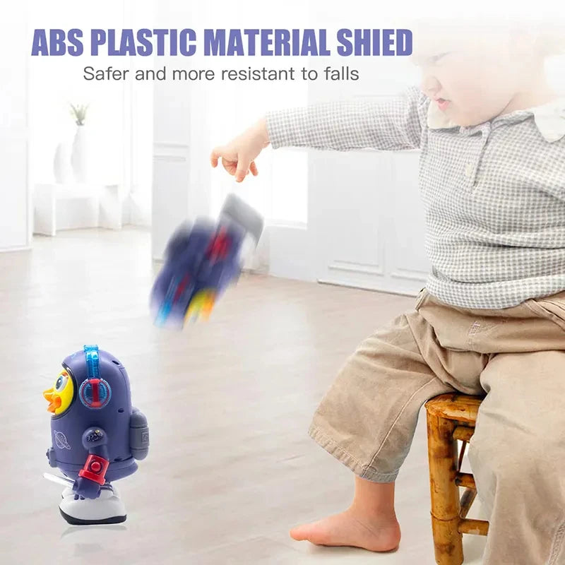 Child playing with durable ABS plastic Robo-Duck