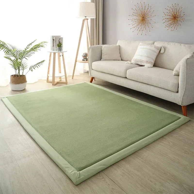 Green soft play mat in elegant living space