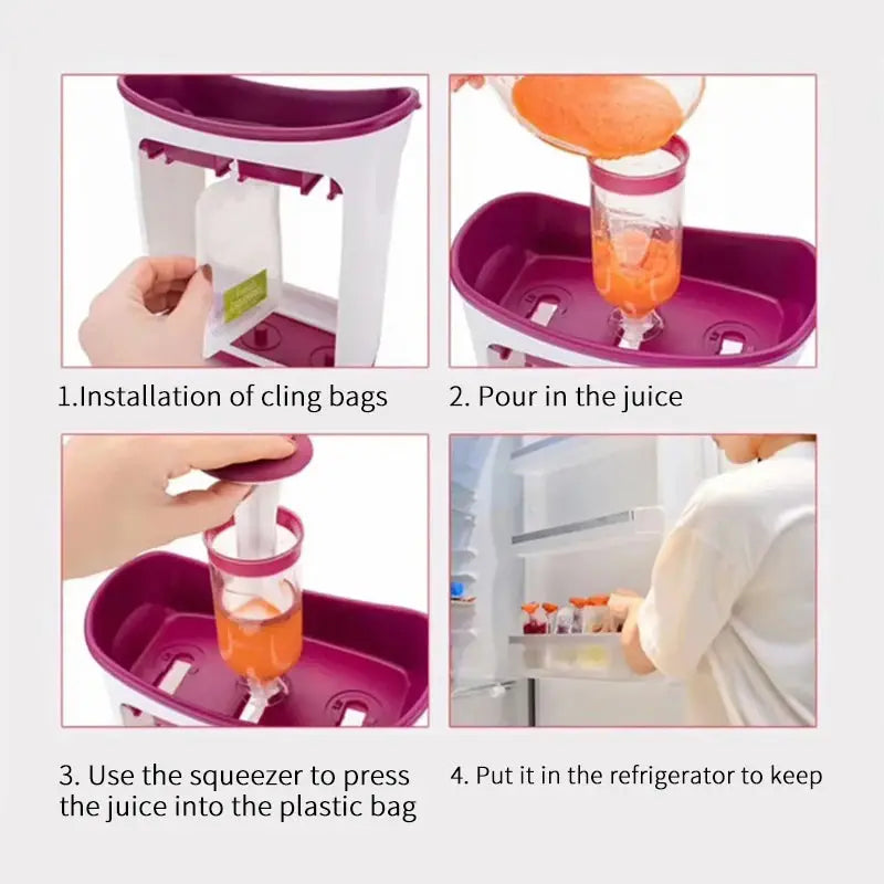 Steps to use baby food squeeze station