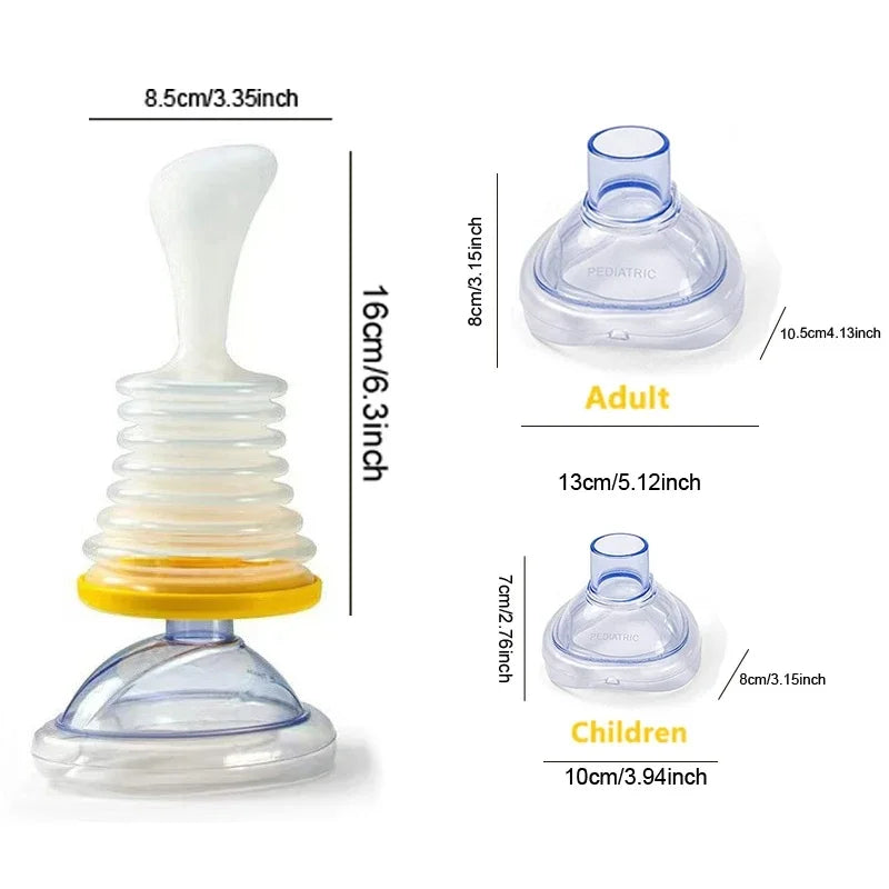 Size comparison of anti-choking device masks