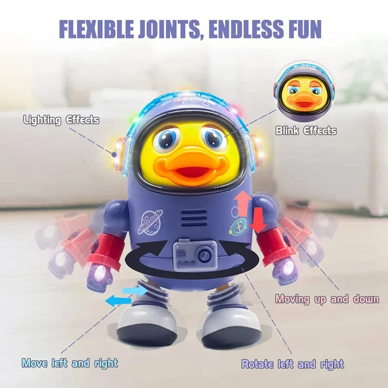 Robo-Duck showing flexible joints and lighting effects